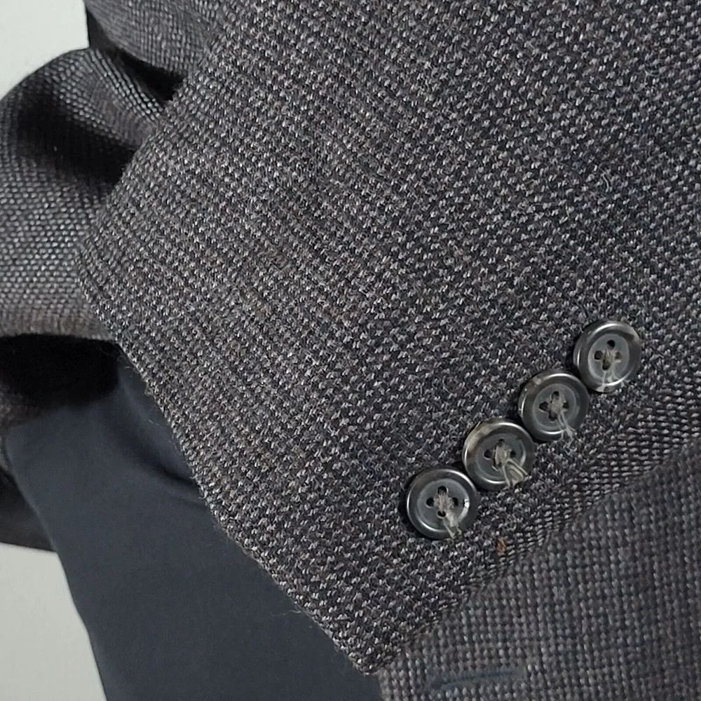 Chaps Men's Tweed Sport‎ Coat Blazer Two Button Brown Wool Size 46L